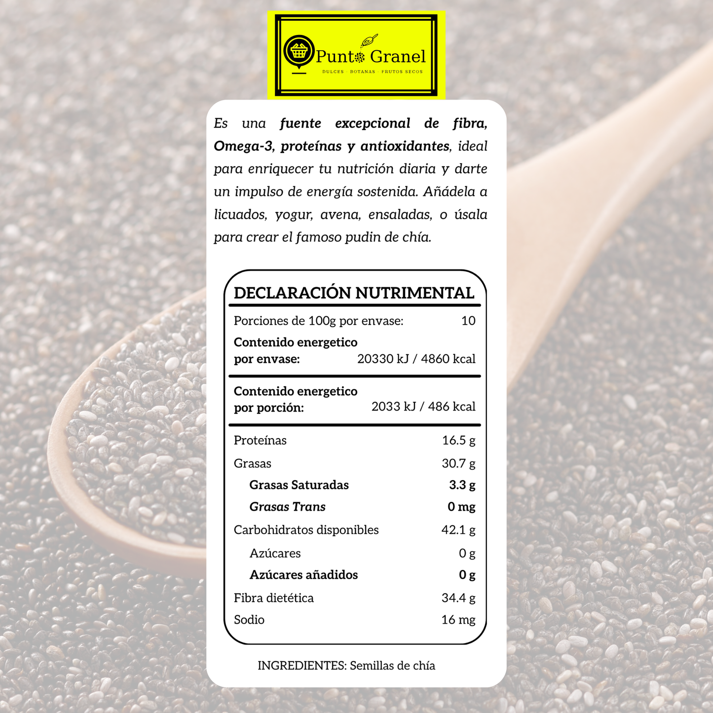 Punto Granel Semilla de Chía 1kg