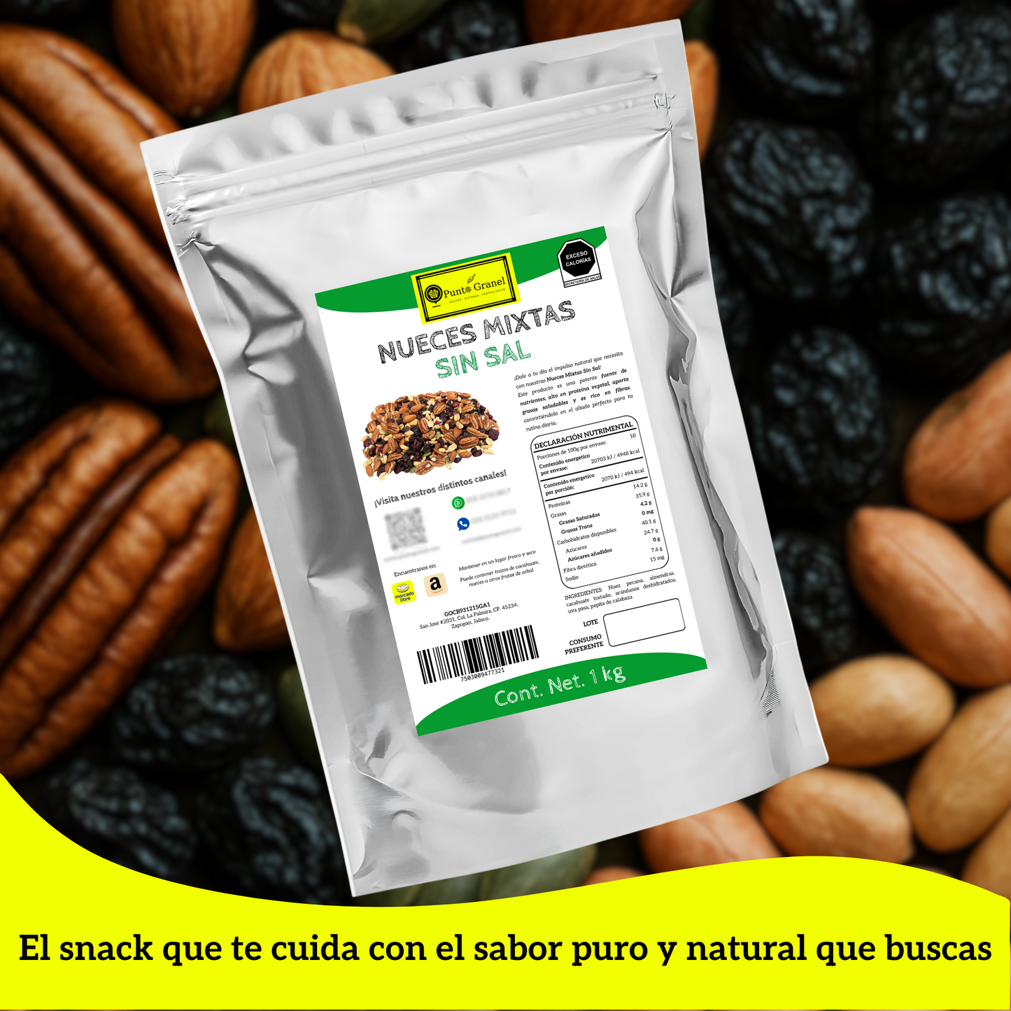 Punto Granel Nueces Mixtas Sin Sal 1kg