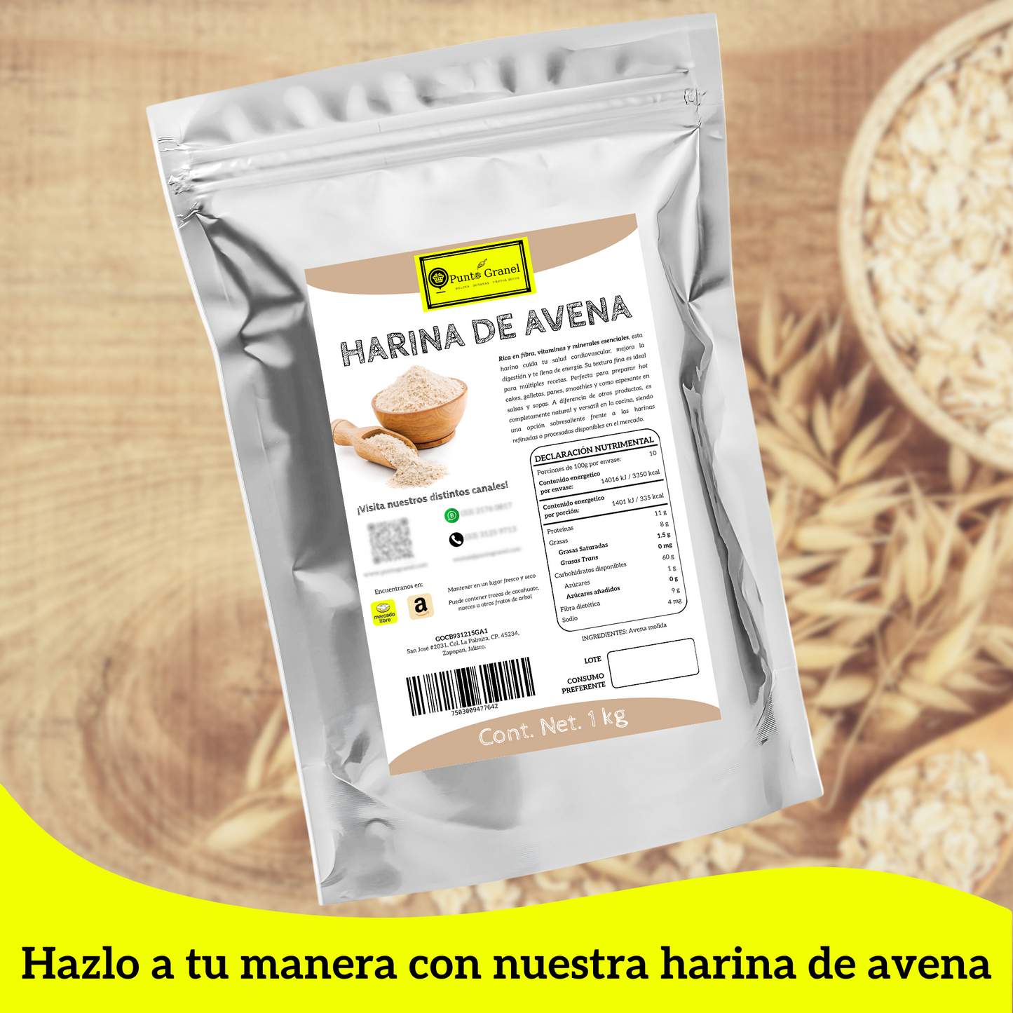 Punto Granel Harina de Avena Natural 1kg