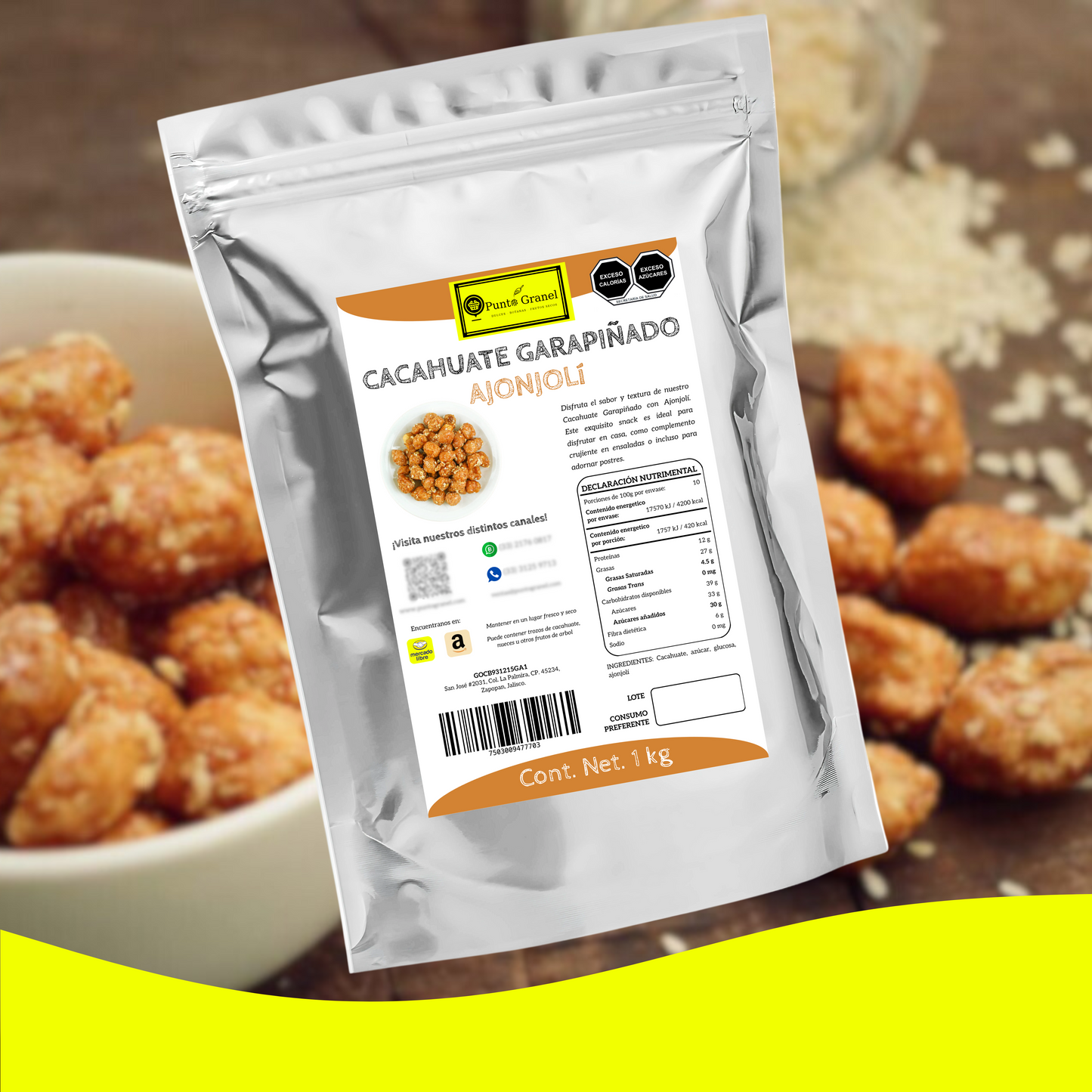 Punto Granel Cacahuate Garapiñado con Ajonjolí 1kg
