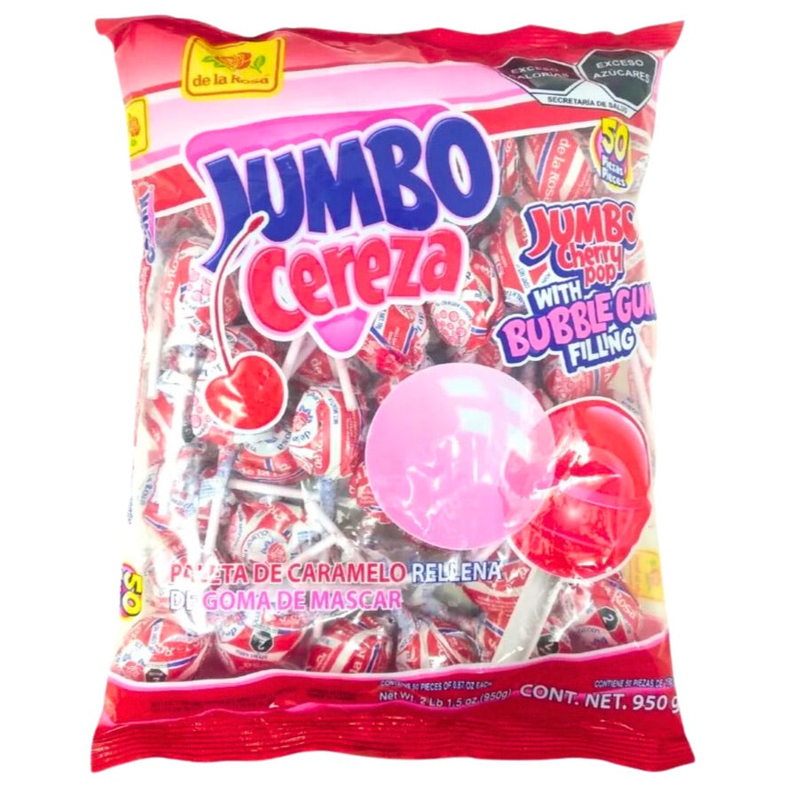 De La Rosa Paleta Jumbo Cereza 50pz