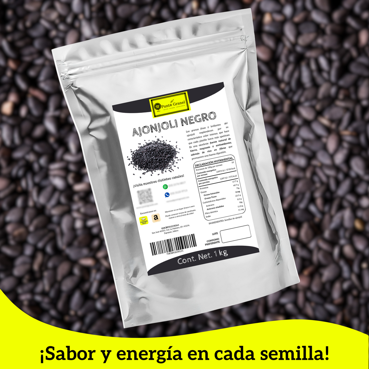 Punto Granel Semillas de Ajonjoli Negro 1kg