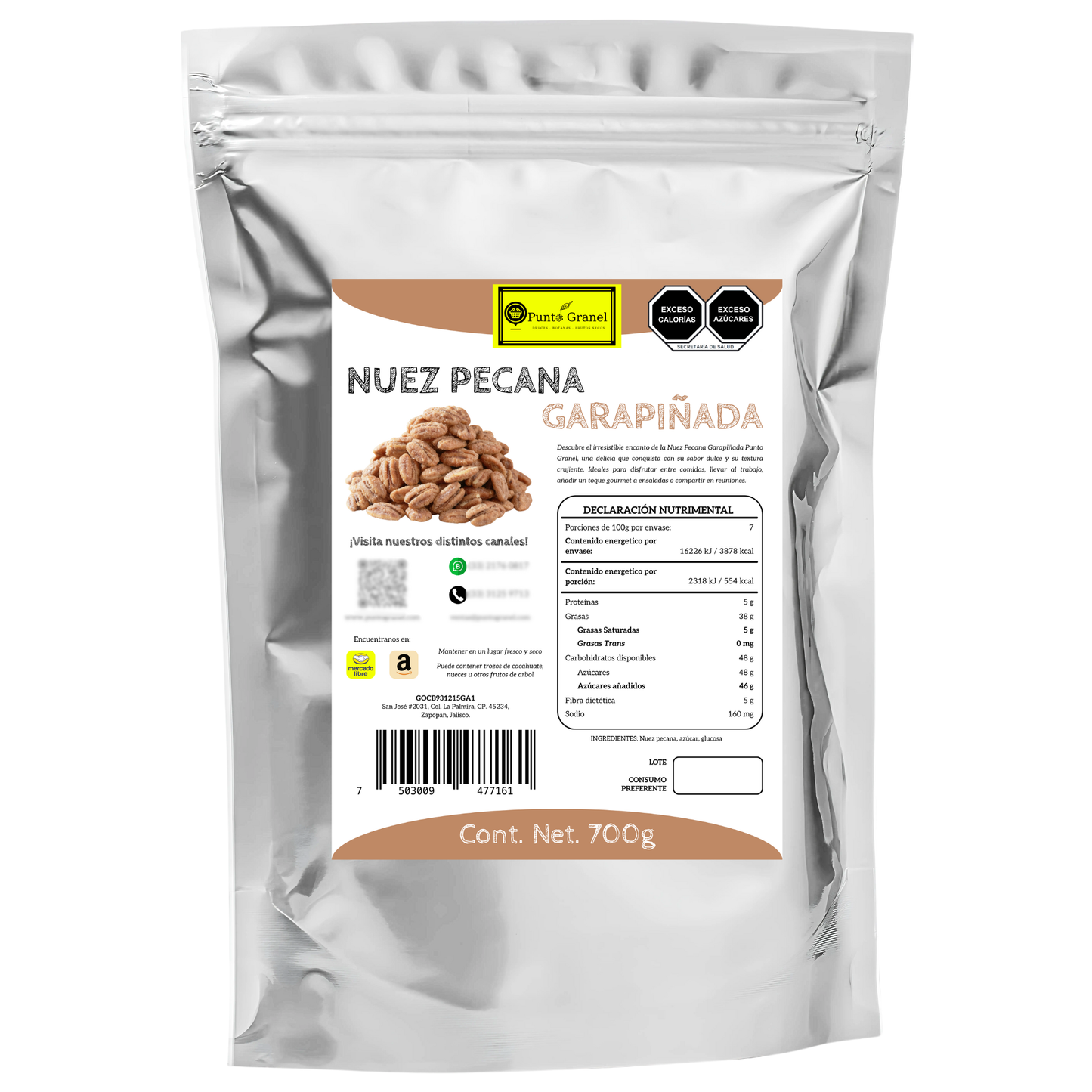 Punto Granel Nuez Pecana Garapiñada 700gr