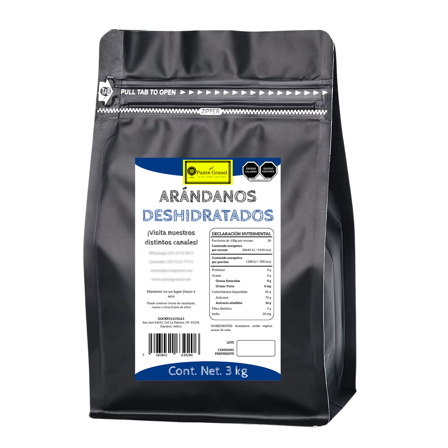 Punto Granel Arándanos Deshidratados Granel 3kg