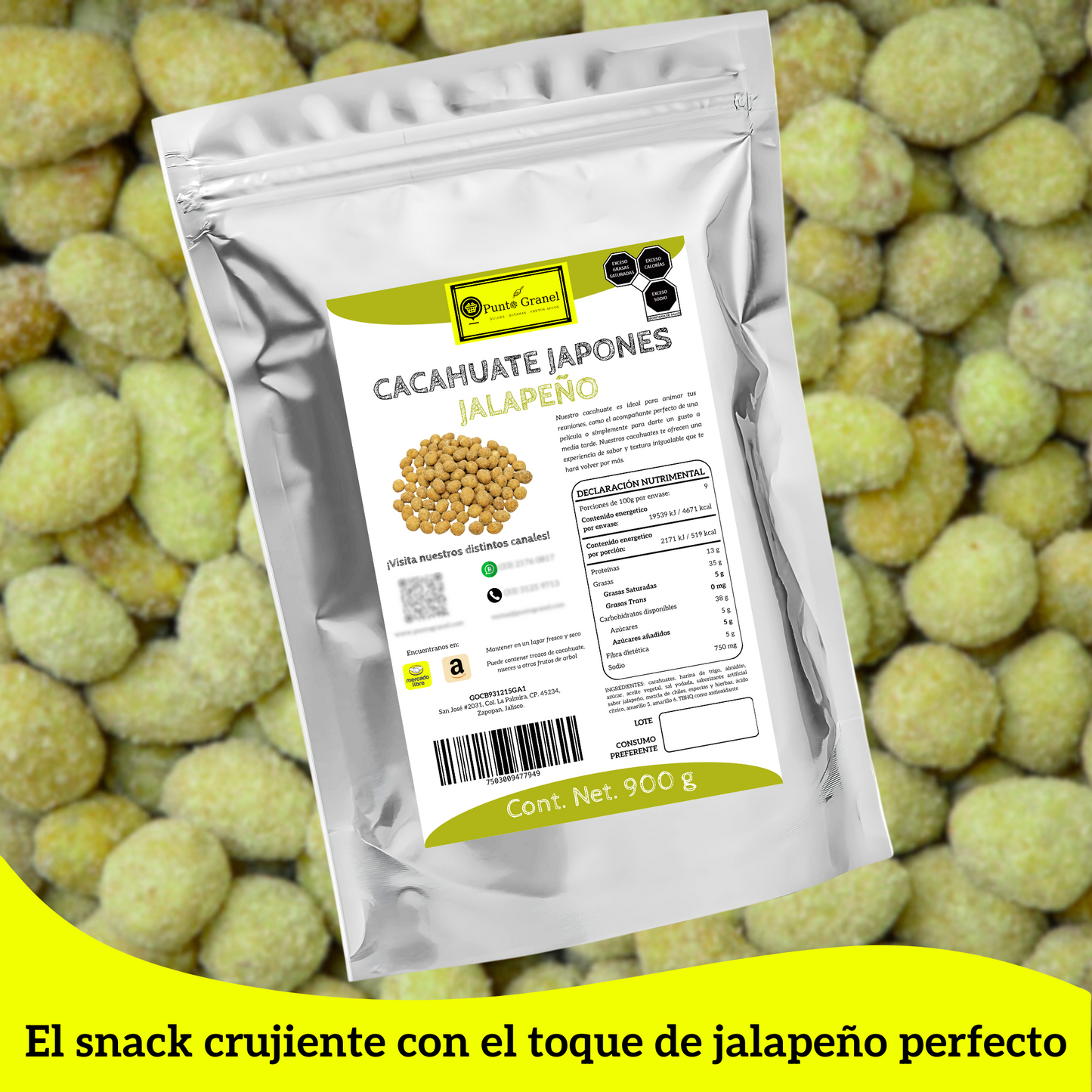 Punto Granel Cacahuate Japones Jalapeño 900gr