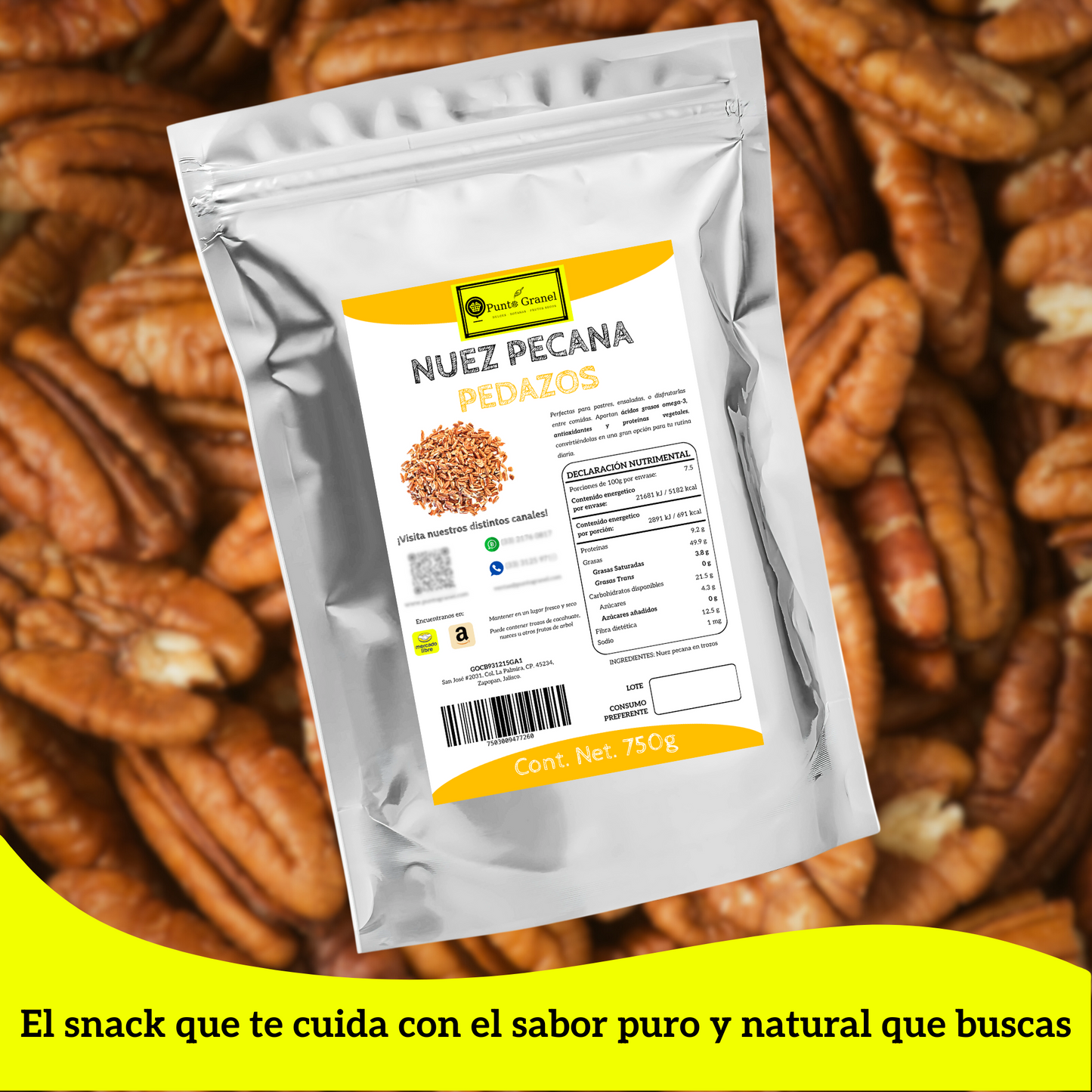 Punto Granel Nuez Pecana Pedazos 750gr
