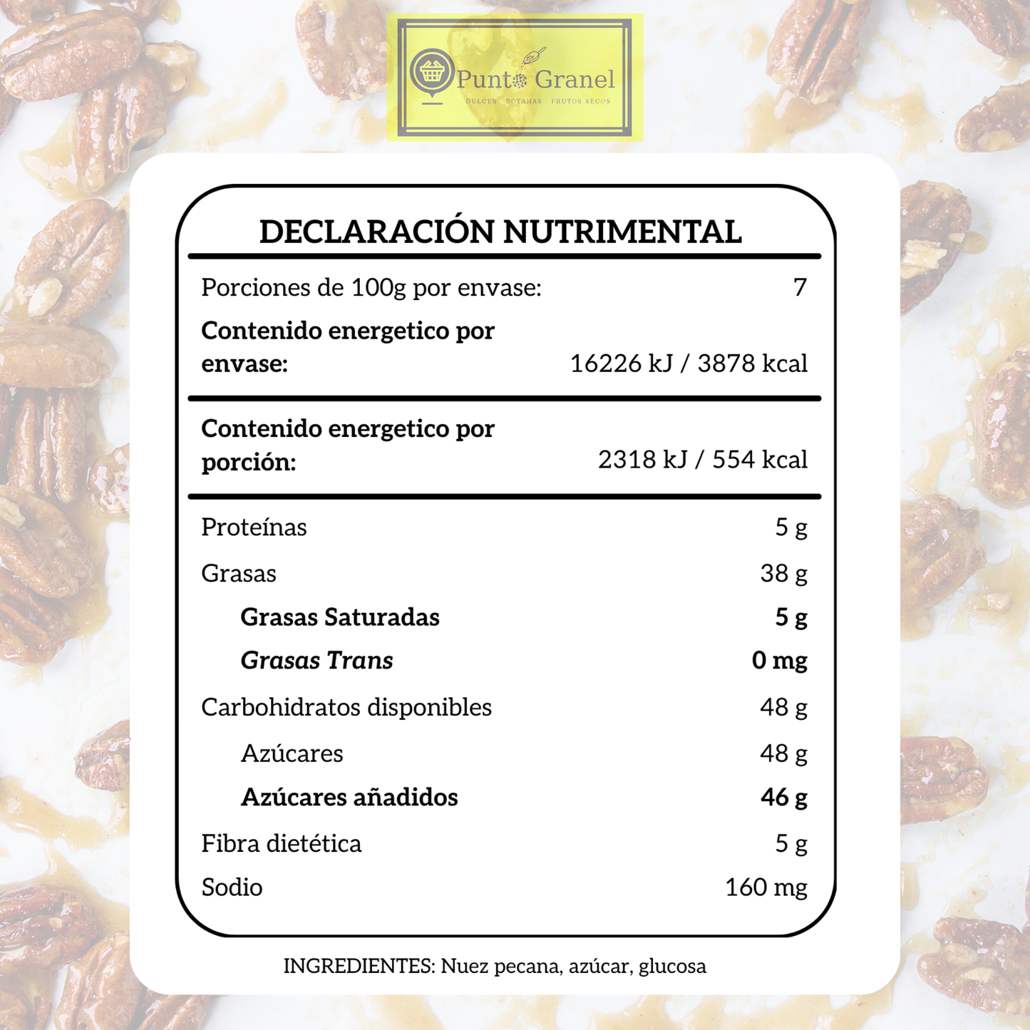 Punto Granel Nuez Pecana Garapiñada 700gr