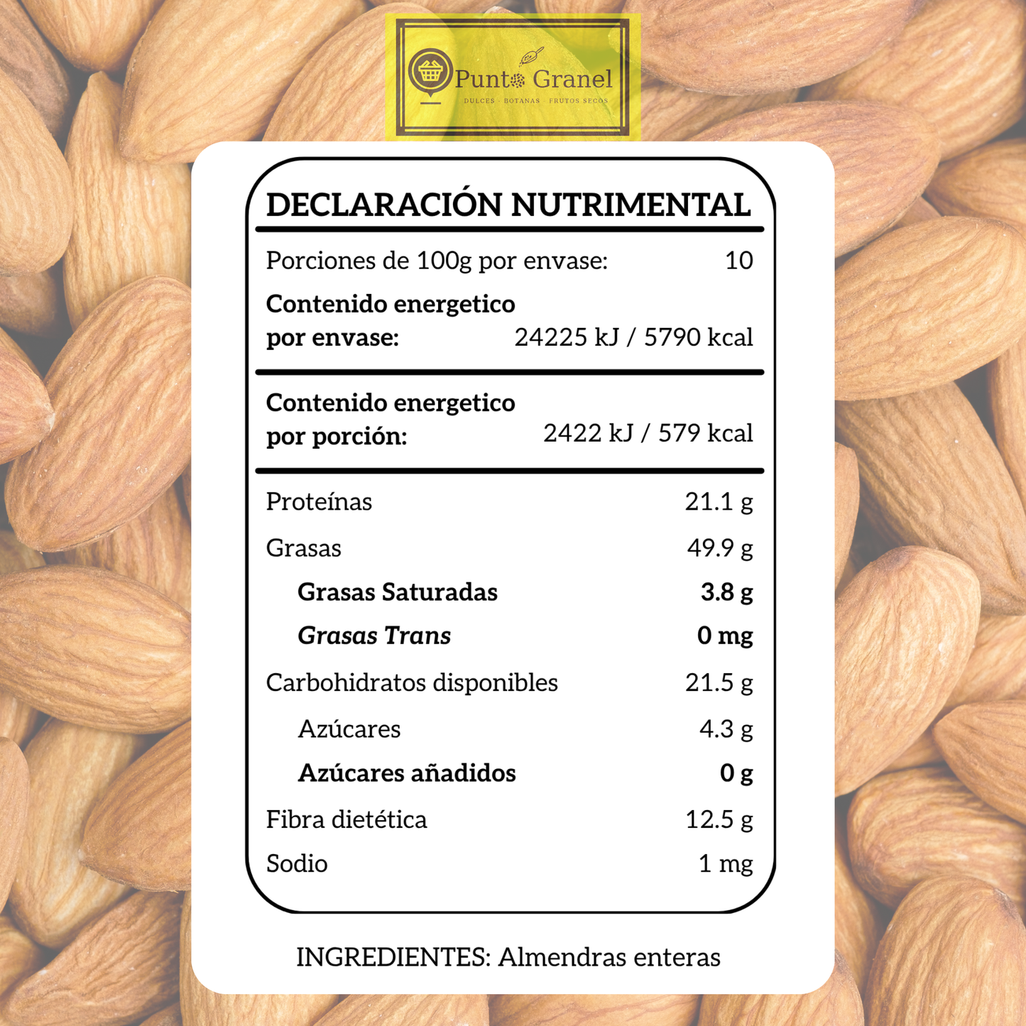 Punto Granel Almendra Entera Natural 1kg