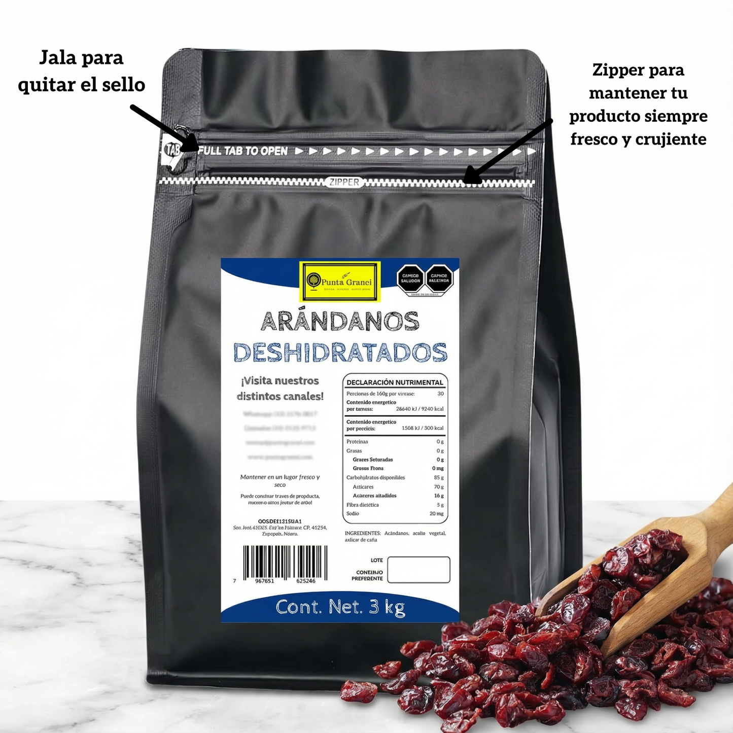 Punto Granel Arándanos Deshidratados Granel 3kg