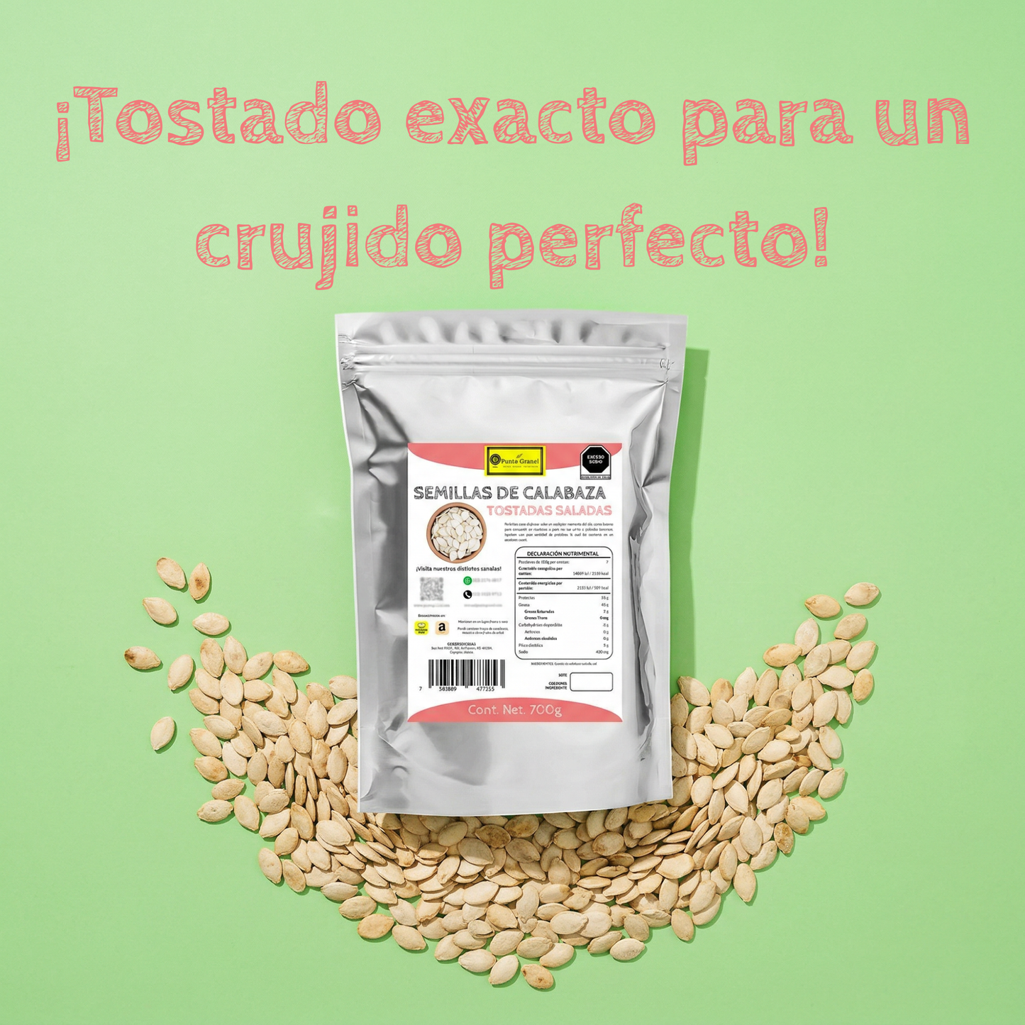 Punto Granel Semillas de Calabaza Tostadas y Saladas 700gr