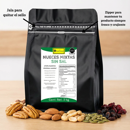 Punto Granel Nueces Mixtas Sin Sal 3 kg Granel