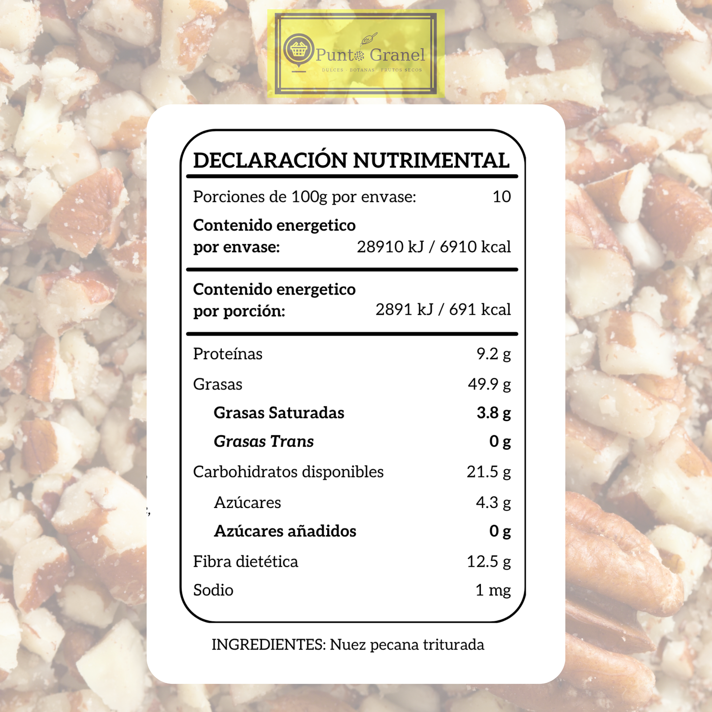 Punto Granel Nuez Pecana Granillo 1 kg