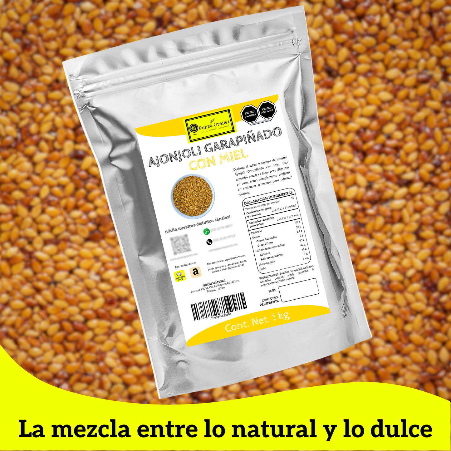Punto Granel Ajonjolí Garapiñado Miel 1 kg