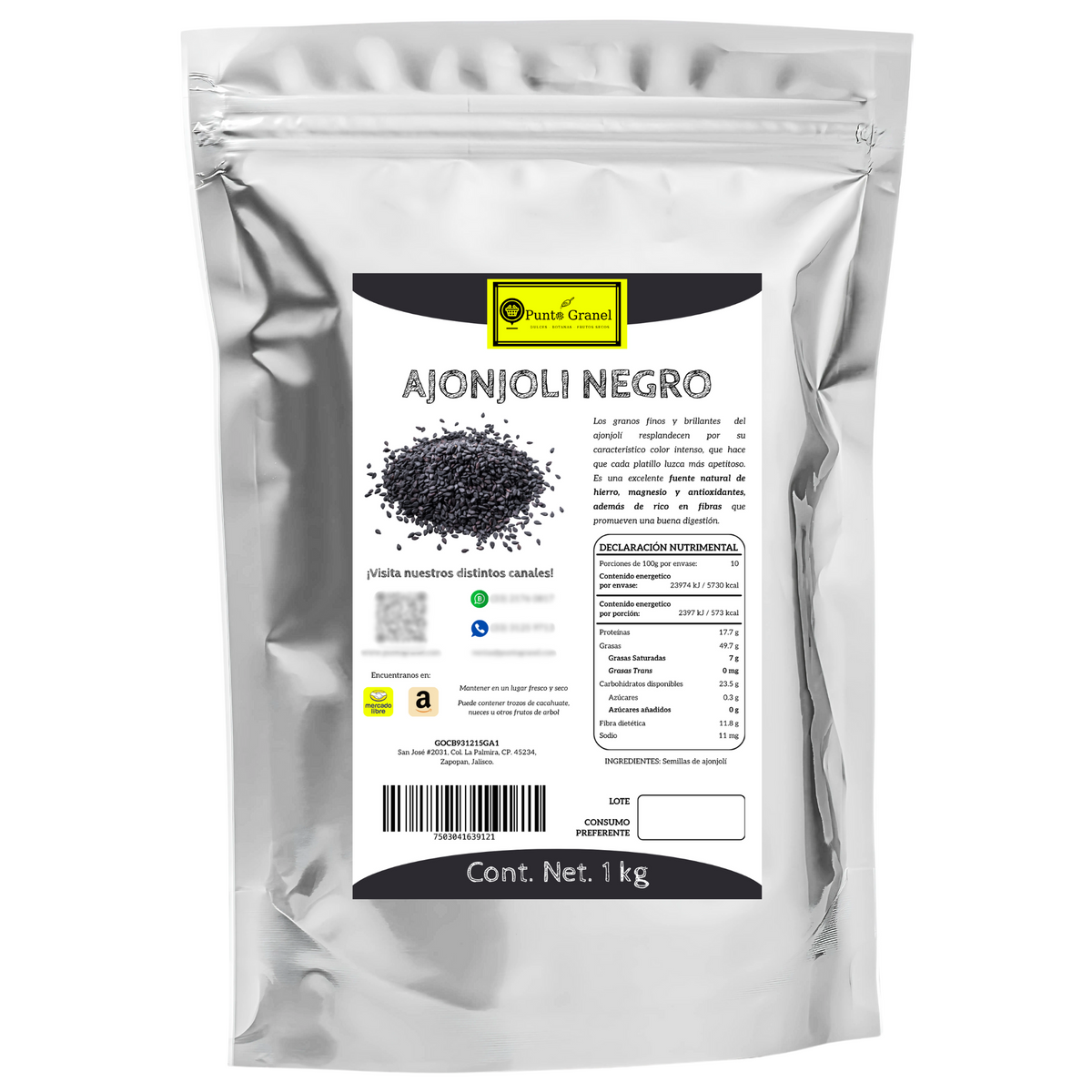 Punto Granel Semillas de Ajonjoli Negro 1kg