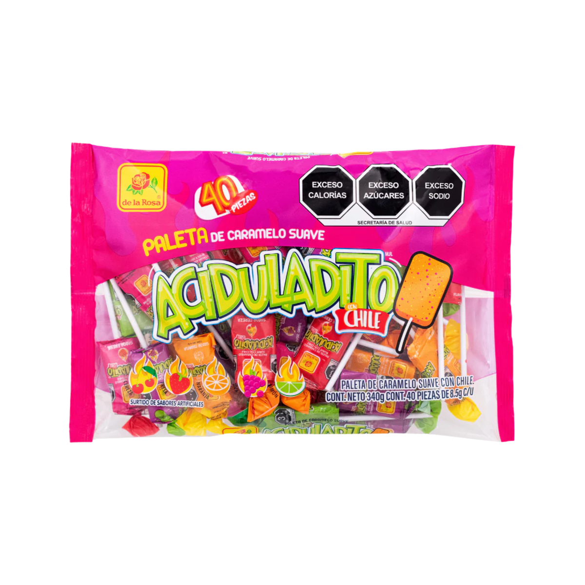 De La Rosa Paleta Suave Acidulada 40pz