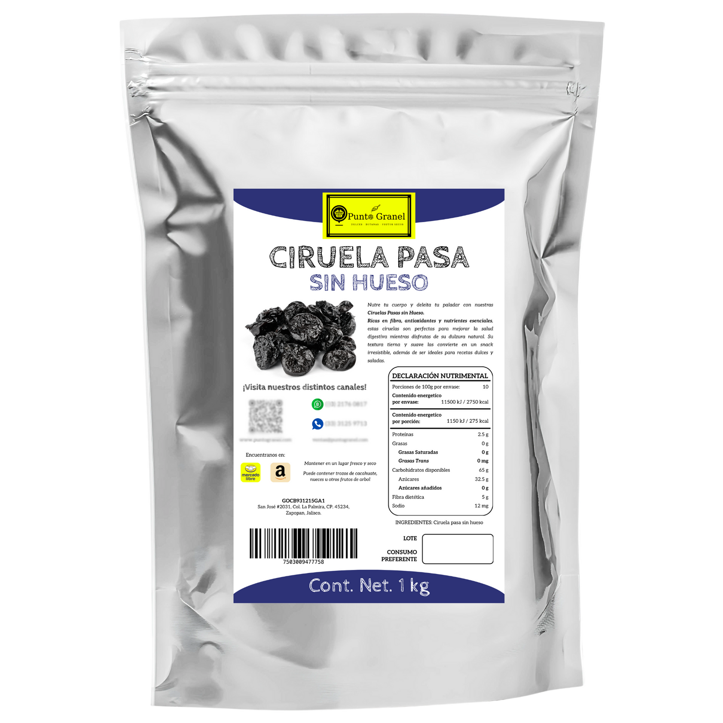 Punto Granel Ciruela Pasa Sin Hueso 1kg