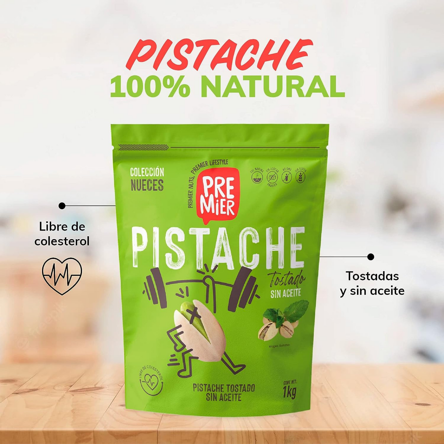 Premier Pistaches Tostados Con Sal 1kg